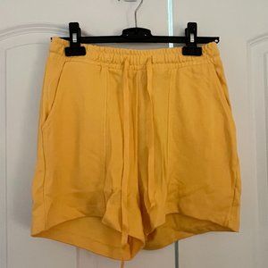 Yellow High-Waisted Sweat Shorts